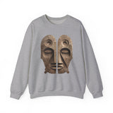 Wooden Andean Duality Totem Faces Tribal Symbol Unisex Sweatshirt