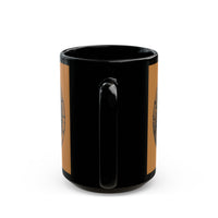 Mayan Jaguar Deity Woodcut Style Black Mug