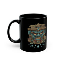 Tlaloc Rain God Stone Face Glyph Black Mug