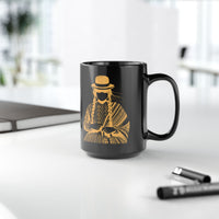 Distress Peruvian Traditional Woman Black Mug