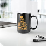 Distress Peruvian Traditional Woman Black Mug