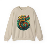 Colorful Quetzalcoatl Sun Serpent Glyph Style Unisex Sweatshirt