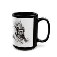 Inca Warrior Line Art Tribal Design Black Mug