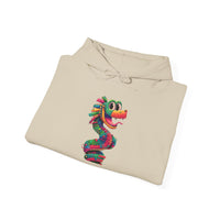 Cartoon Quetzalcoatl Cyber Serpent Unisex Hoodie