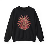 Aztec Sun Chief Feather Headdress Unisex Sweatshirt