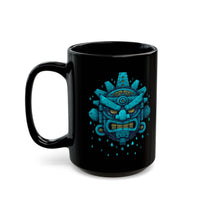 Tlaloc Rain God Tribal Glyph Style Black Mug