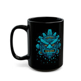 Tlaloc Rain God Tribal Glyph Style Black Mug