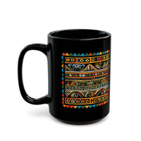 Pre-Columbian Tribal Stripe Pattern Black Mug