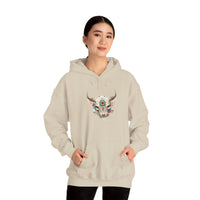 Sacred Floral Cow Skull Mandala Illustration Unisex Hoodie