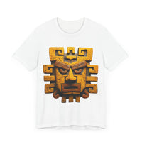 Ancient Andean Warrior Mask Golden Glyph Style Unisex T-Shirt
