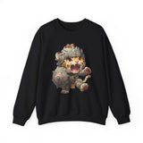 Chibi Mayan Jaguar Warrior with Tribal Shield Unisex Sweatshirt