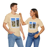 Funny Llama at the Window with Machu Picchu View Unisex T-Shirt