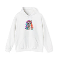Hippie Llama in Sunglasses Watercolor Style Unisex Hoodie