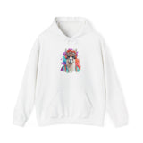 Hippie Llama in Sunglasses Watercolor Style Unisex Hoodie