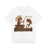 Pre-Hispanic Fisherman with Symbolic Fish Glyph Style Unisex T-Shirt