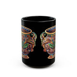 Mesoamerican Ornate Ceremonial Urn Black Mug