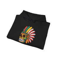 Aztec Feathered Skull Fiesta Illustration Unisex Hoodie