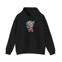 Cyber Aztec Chibi Warrior Neon Style Unisex Hoodie