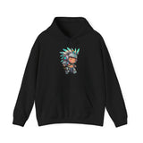 Cyber Aztec Chibi Warrior Neon Style Unisex Hoodie