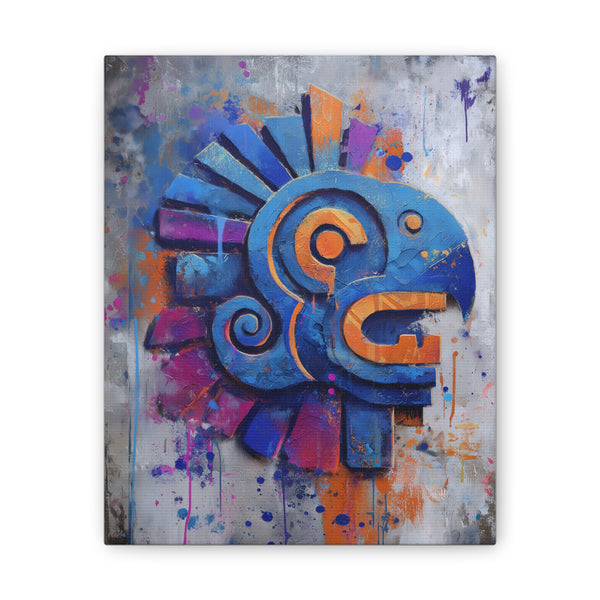 Graffiti Aztec Feathered Serpent Street Art Canvas