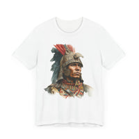 Inca Warrior Watercolor Art and Tribal Pattern Unisex T-Shirt