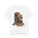 Inca Warrior Watercolor Art and Tribal Pattern Unisex T-Shirt