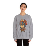 Chibi Aztec Warrior Cartoon Style Unisex Sweatshirt