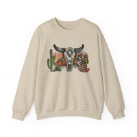 Sunset Desert Scene with Aztec Tribal Skull Unisex Sweatshirt