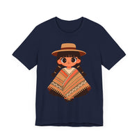 Cartoon Girl in Traditional Poncho Peru Unisex T-Shirt