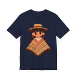 Cartoon Girl in Traditional Poncho Peru Unisex T-Shirt