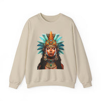 Aztec Royal Warrior Queen Portrait Illustration Unisex Sweatshirt