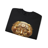 Aztec Golden Solar Deity Mask Unisex Sweatshirt