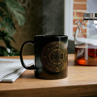 Mayan Calendar Illustration Black Mug