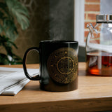 Mayan Calendar Illustration Black Mug