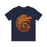 Spiral Quetzalcoatl Feathered Serpent Glyph Style Unisex T-Shirt