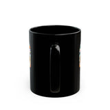 Neon Circuit Aztec Skull Cartoon Style Black Mug