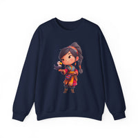 Chibi Inca Girl with Baby Condor Unisex Sweatshirt