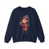 Chibi Inca Girl with Baby Condor Unisex Sweatshirt