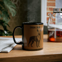 Sacred Inca Dog Illustration Black Mug
