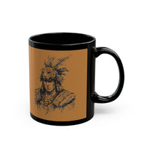 Jaguar Warrior Ink Portrait Black Mug