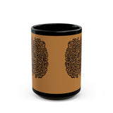 Mythic Mayan God Symbol Black Mug