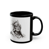 Inca Warrior Line Art Tribal Design Black Mug