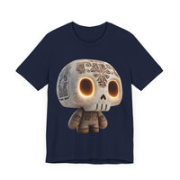 Glow-Eyed Aztec Skull Chibi Unisex T-Shirt