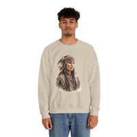 Inca Warrior Woman with Feathered Headdress Watercolor Unisex Sweatshirt