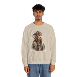 Inca Warrior Woman with Feathered Headdress Watercolor Unisex Sweatshirt