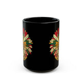 Aztec Warrior Head Illustration Black Mug