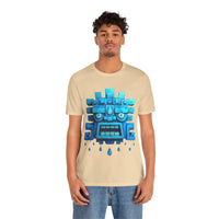 Tlaloc Rain God Blue Mask Glyph Style Unisex T-Shirt