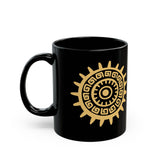 Aztec Mayan Totem Sun Symbol Black Mug