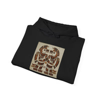 Twin Tribal Harmony Glyph Symmetrical Design Unisex Hoodie