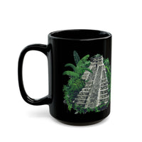Ancient Mayan Jungle Temple Steps Black Mug